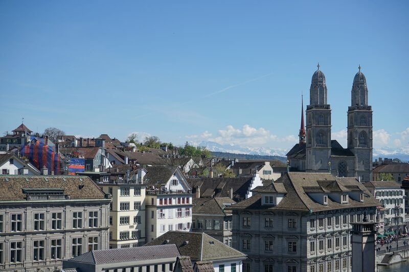 historic buildings in Zurich's old town Altstadt