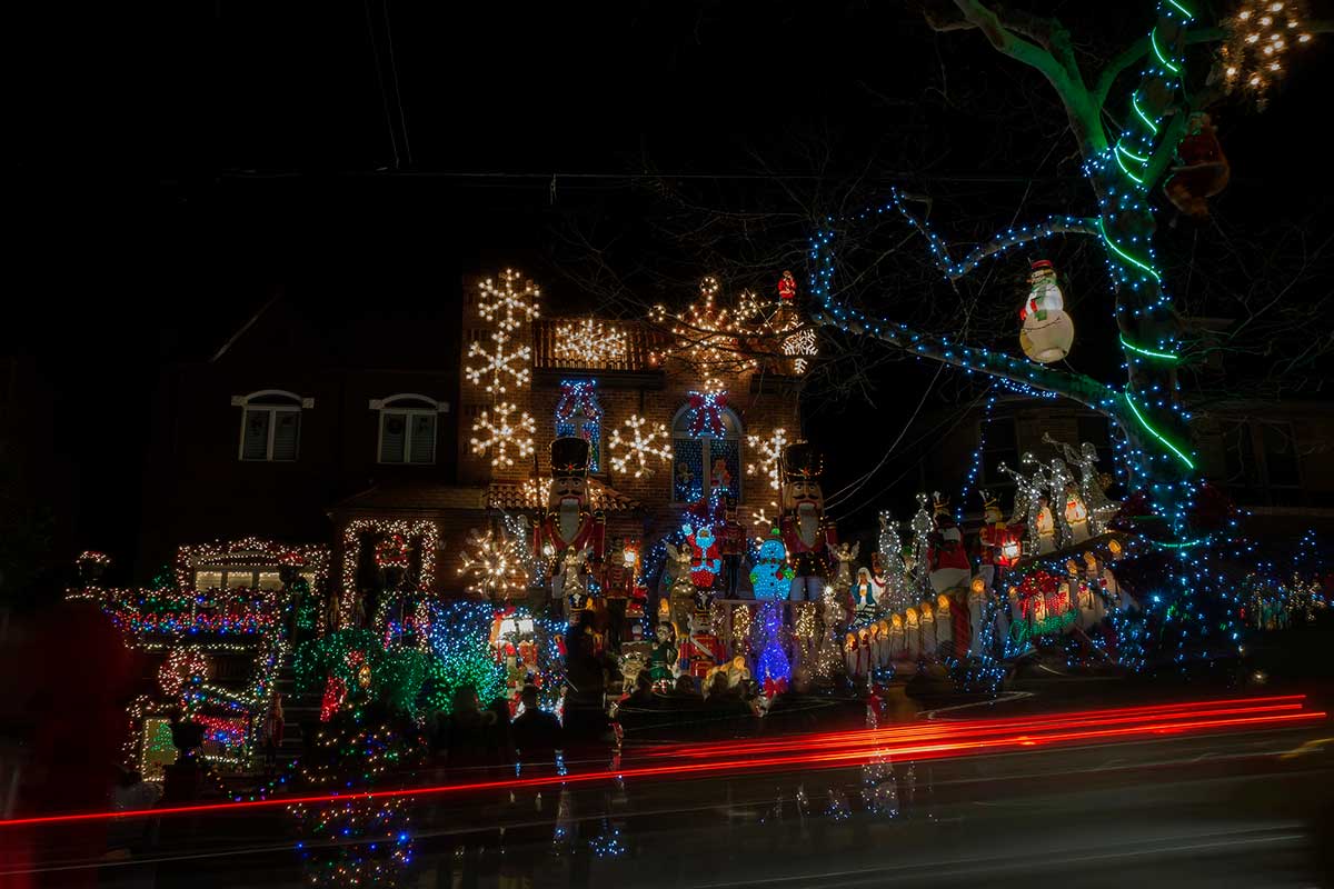 Christmas decorations in Dyker Heights, Brooklyn, NY.