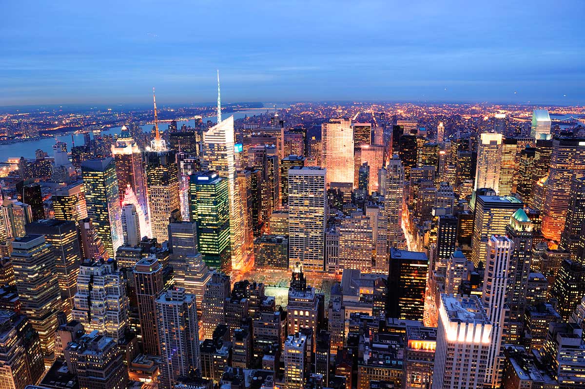 New York City Manhattan Times Square night.
