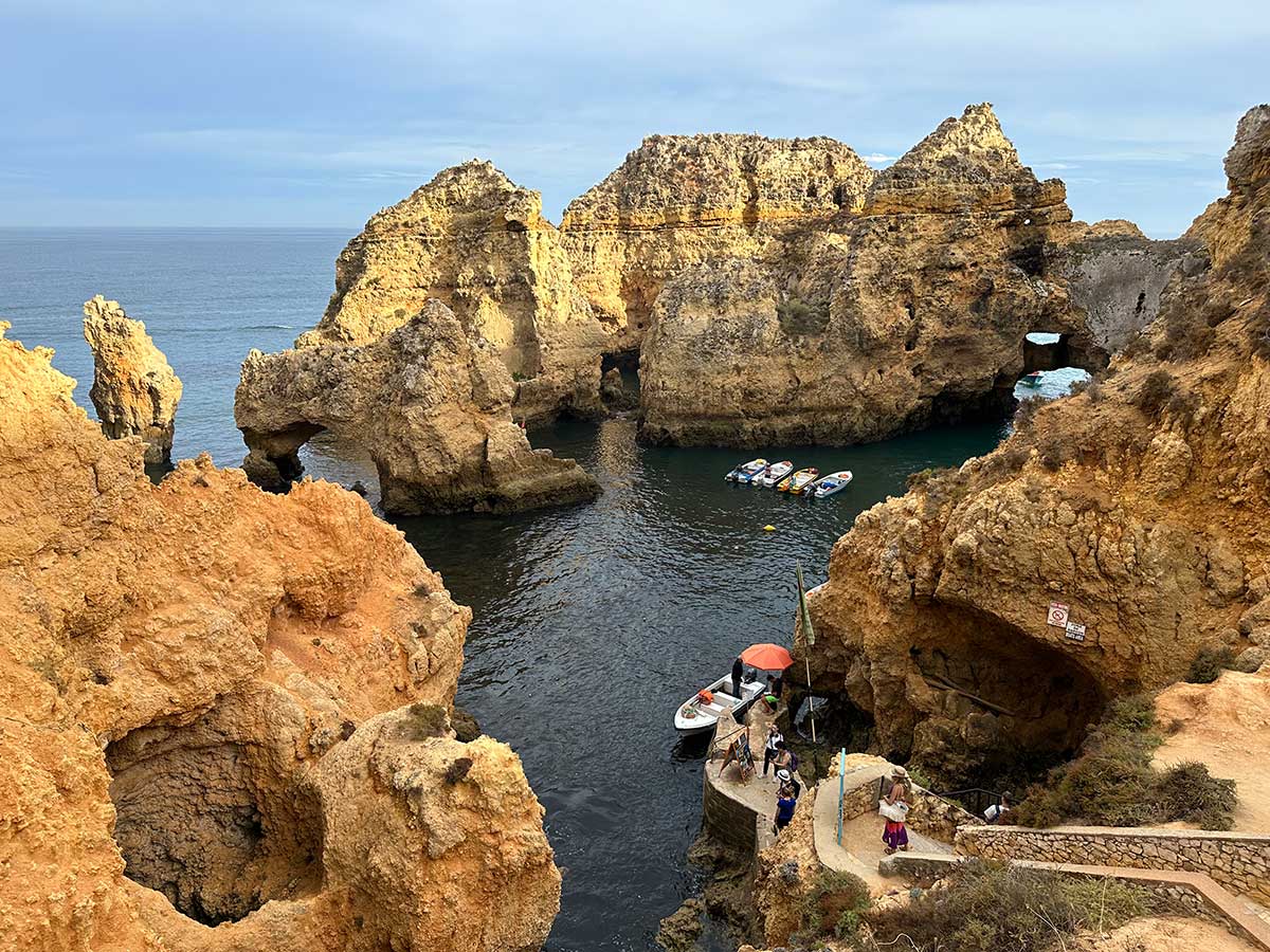 otherworldly rock formations at Ponte da Piedade in Lagos, Portugal