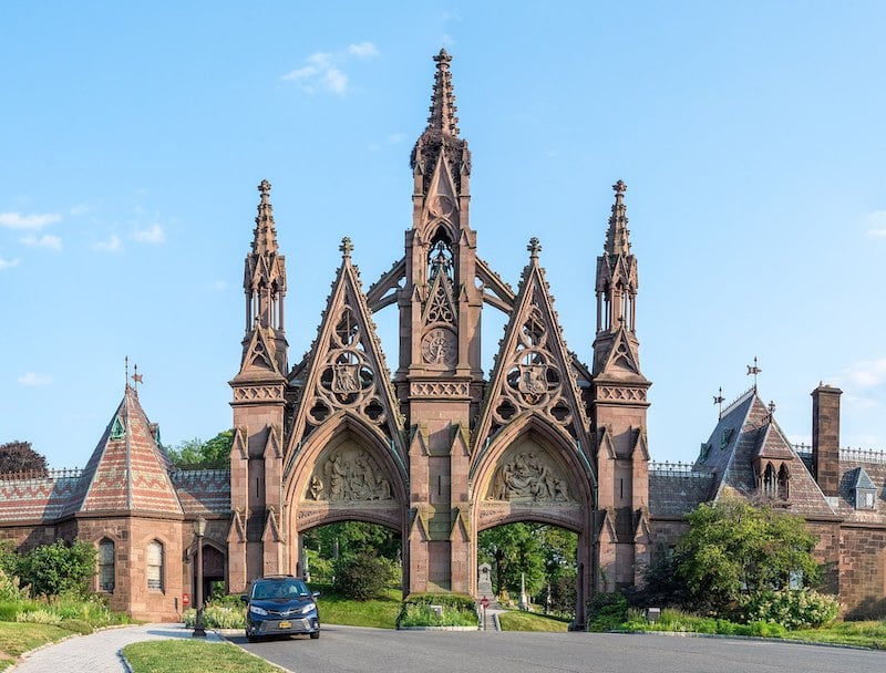 entrance of Green-Wood Cemetery in NYC