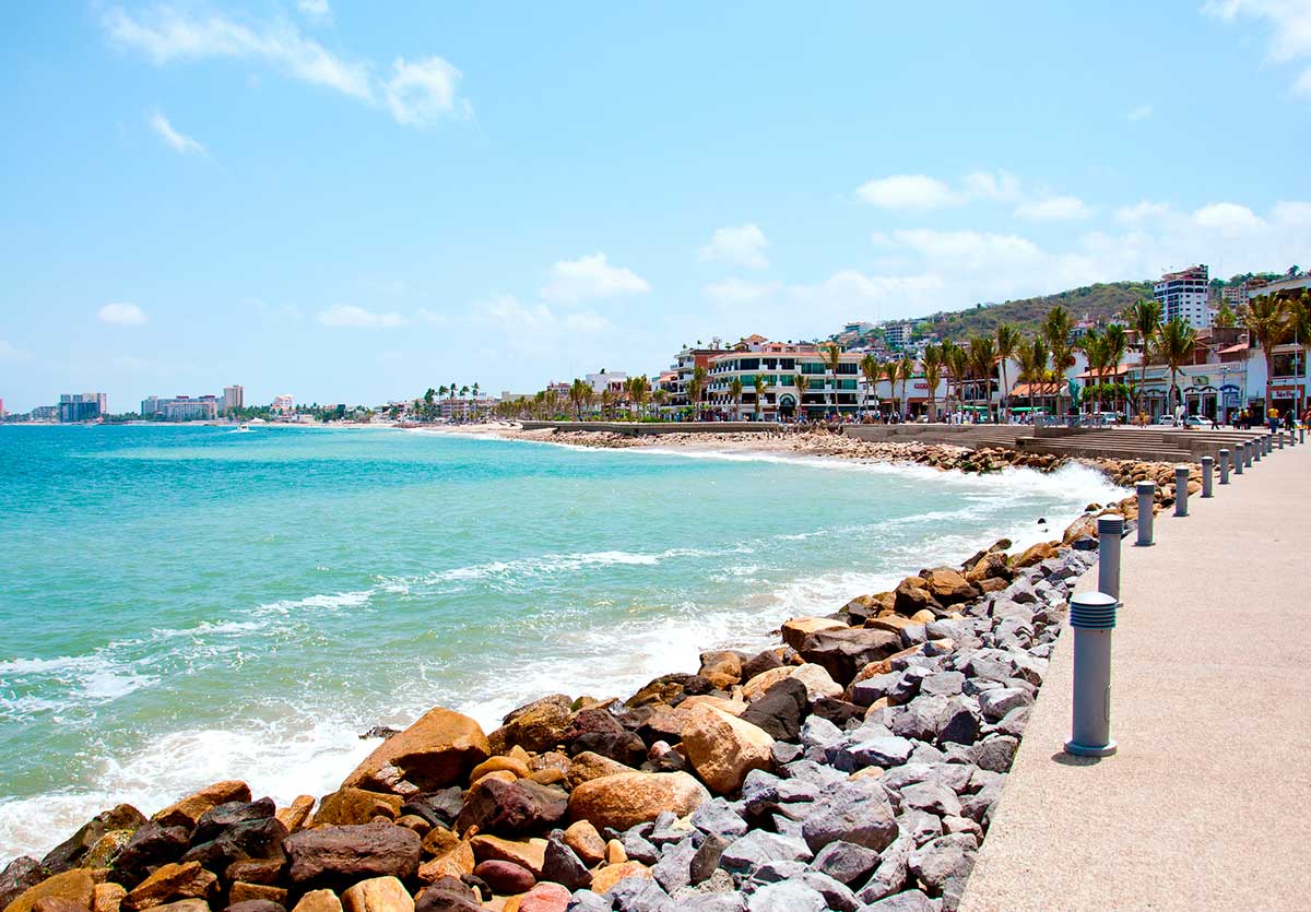 Oceanfront in Puerto Vallarta, Mexico.