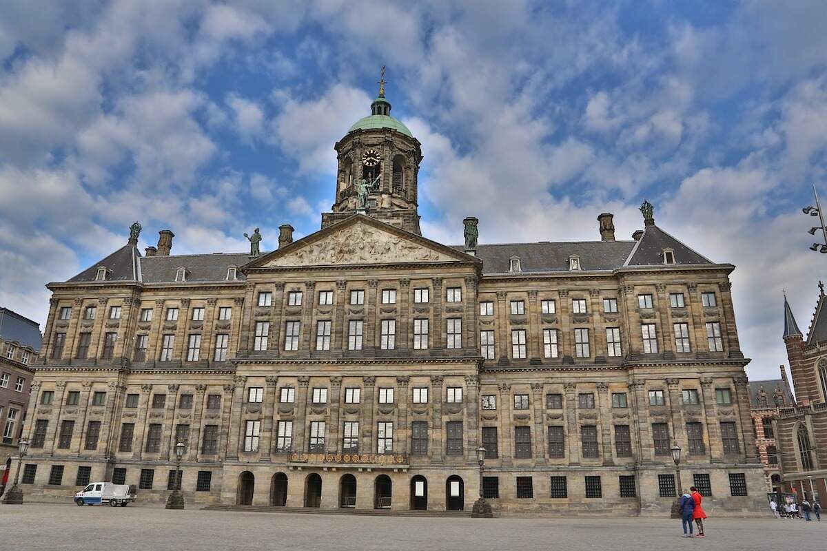 facade of the Amsterdam Royal Palace in Dam Square