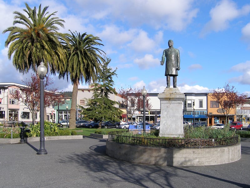 Statue of President William McKinley, in Arcata Plaza in Arcata, California, USA