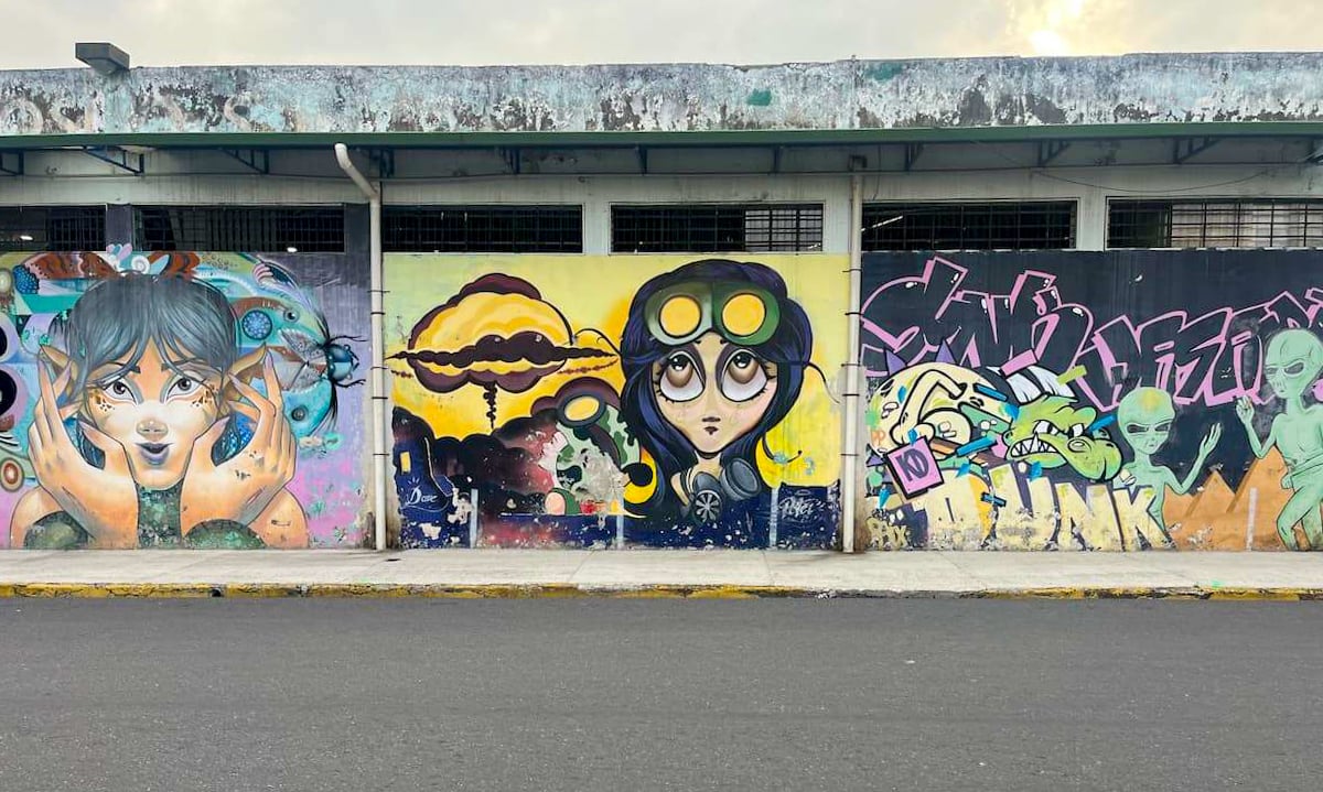 Colorful street art murals at the City of Colors area in San Jose, Costa Rica, showcasing vibrant urban art as part of a 5 day Costa Rica itinerary.