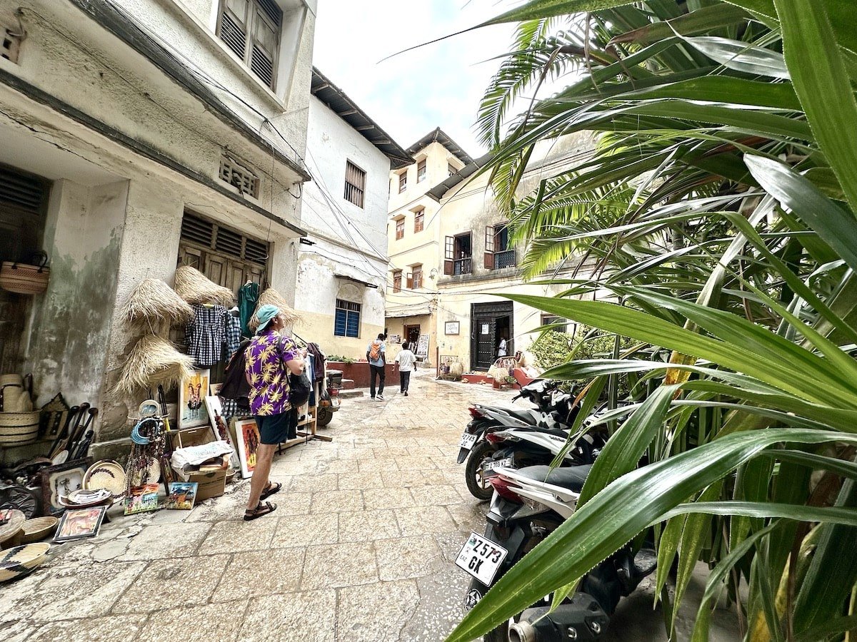 winding streets and intricate doors of Stone Town in Zanzibar, Tanzania