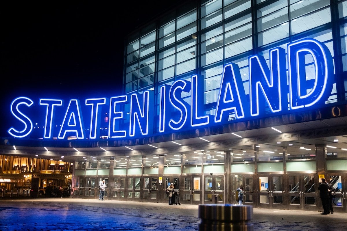 neon sign at the Staten Island Ferry Terminal