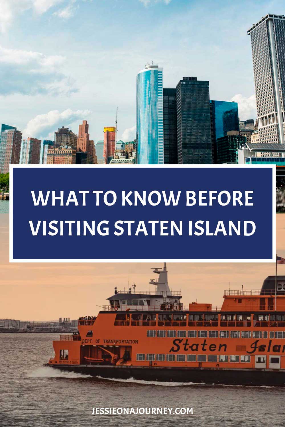 Pinterest graphic titled "What to Know Before Visiting Staten Island".