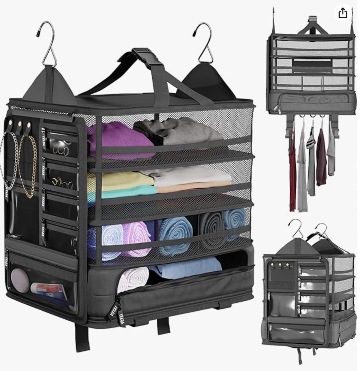 product display of the Voyaj Hanging Suitcase Organizer