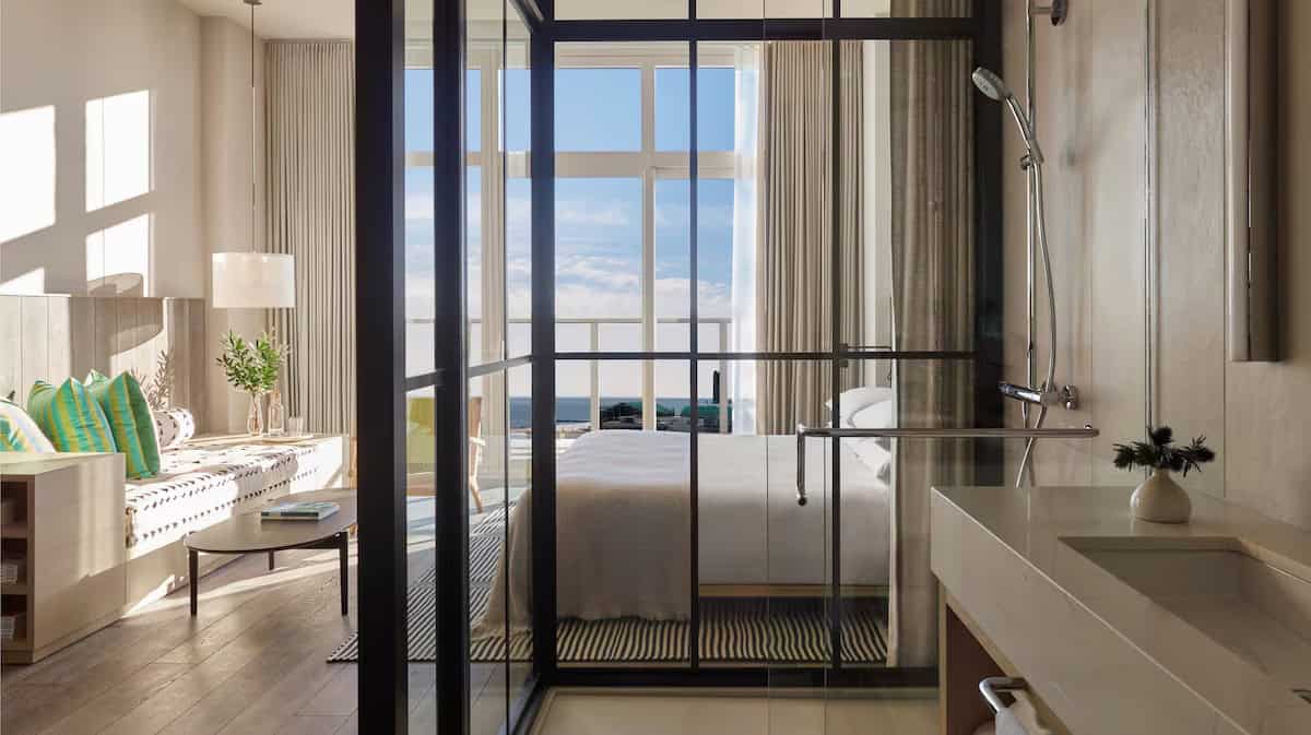 A beautiful hotel room with sea views at Asbury Ocean Club.
