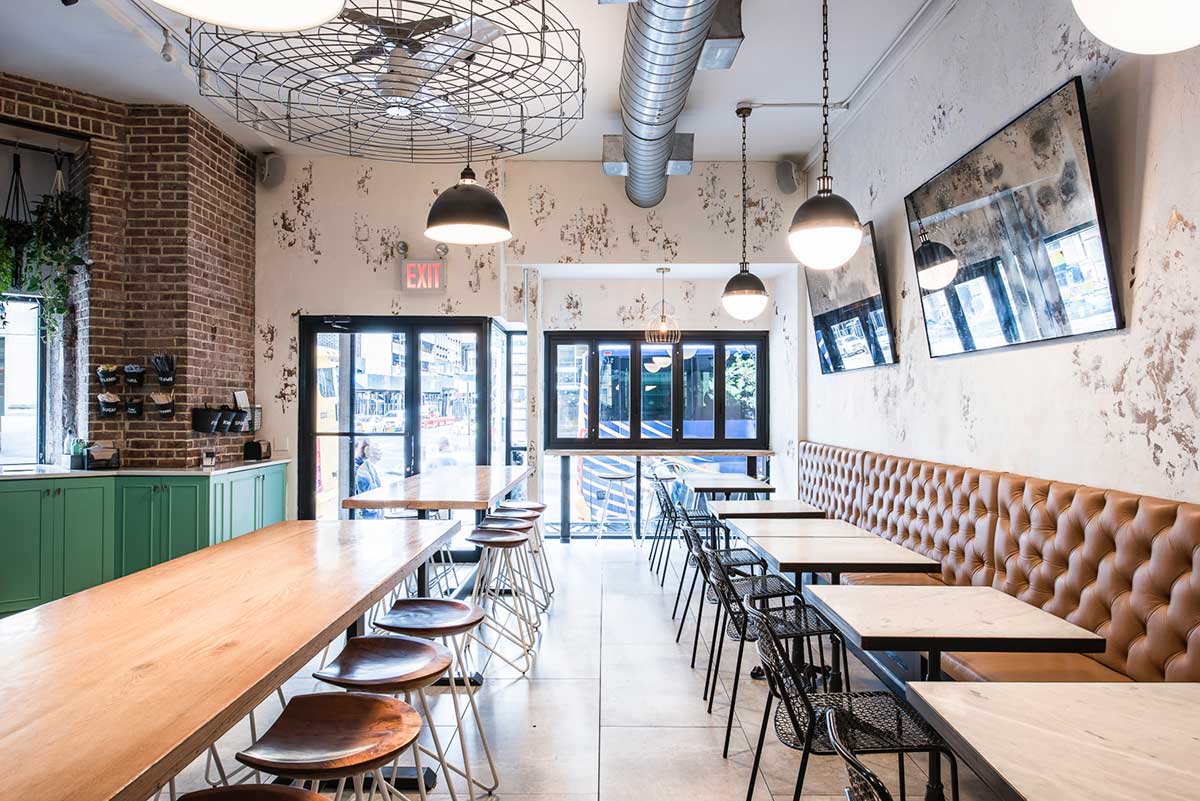 Slate Cafe interior in NoMad, New York City.