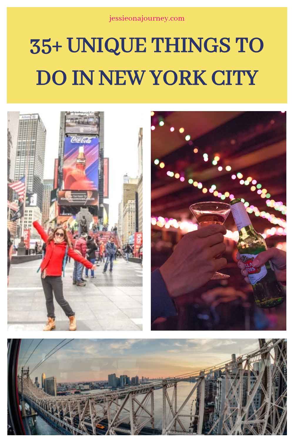 Pinterest pin that shows unique things to do in NYC.