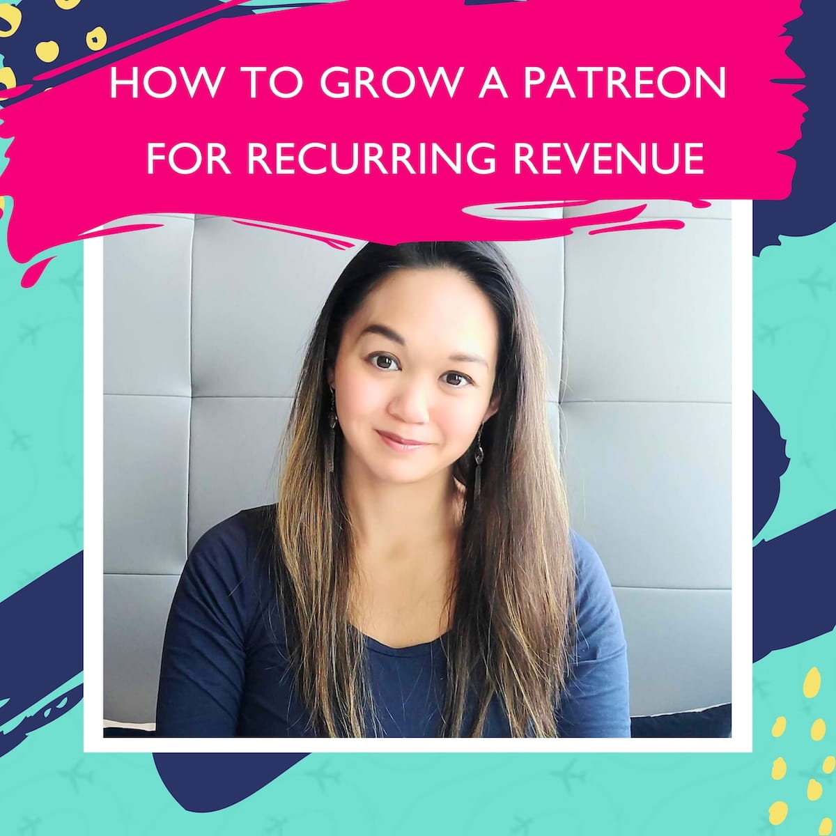 Successful Patreon creator Julia Menez sitting in a grey chair and smiling at the camera