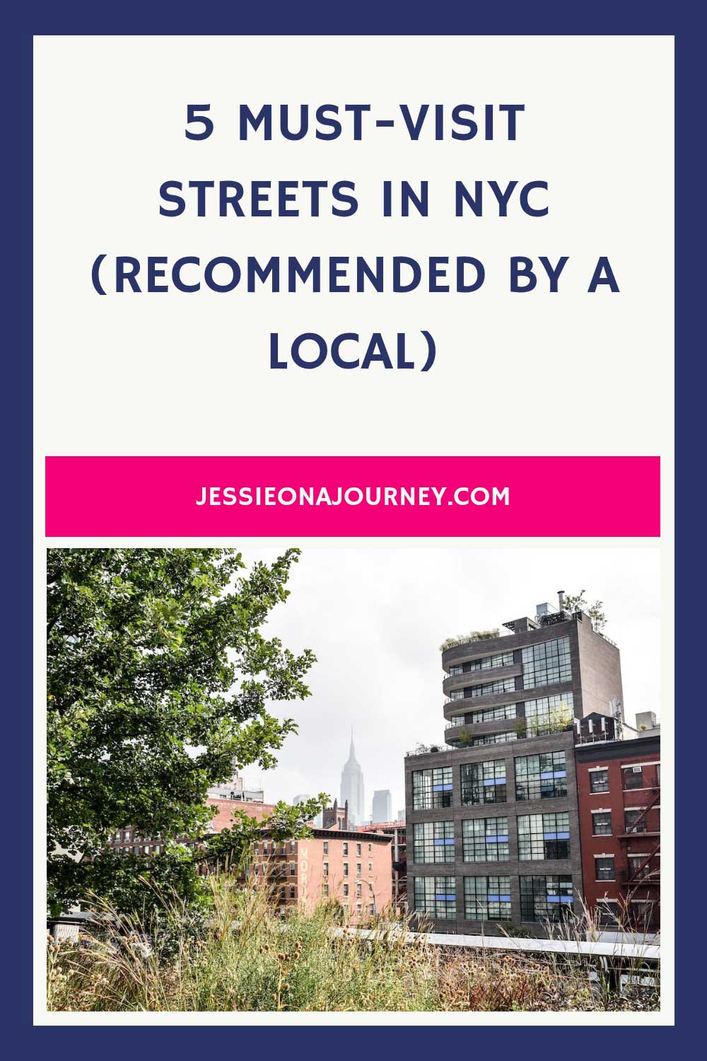 5 must-visit streets in NYC recommended by a local, featuring a cityscape view with buildings and greenery, perfect for exploring iconic New York City neighborhoods.