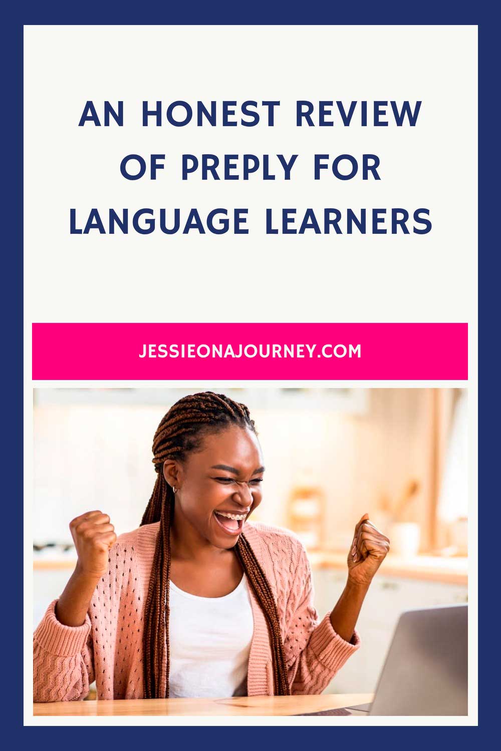 Pinterest pin that reads an honest review of preply for language learners.